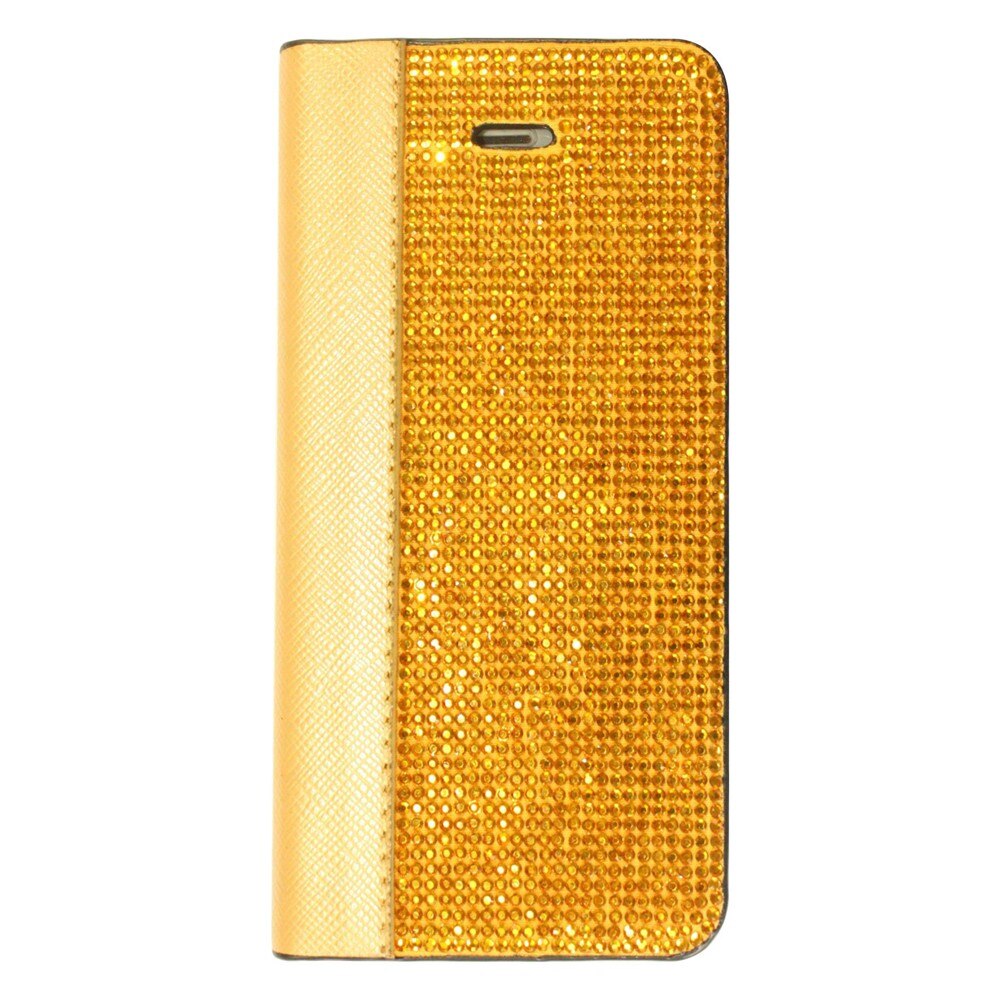 Husa flip Bling World LCWC 104, pentru Galaxy S5, auriu