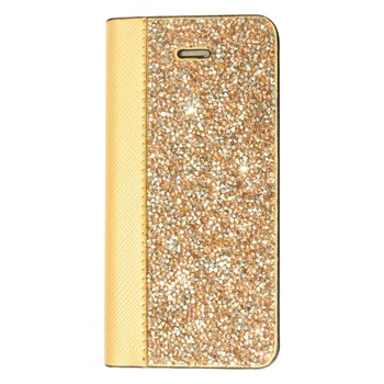 Husa flip Bling World RWC 107, pentru Galaxy S5, auriu/roz Husa flip Bling World RWC 107, pentru Galaxy S5, auriu/roz