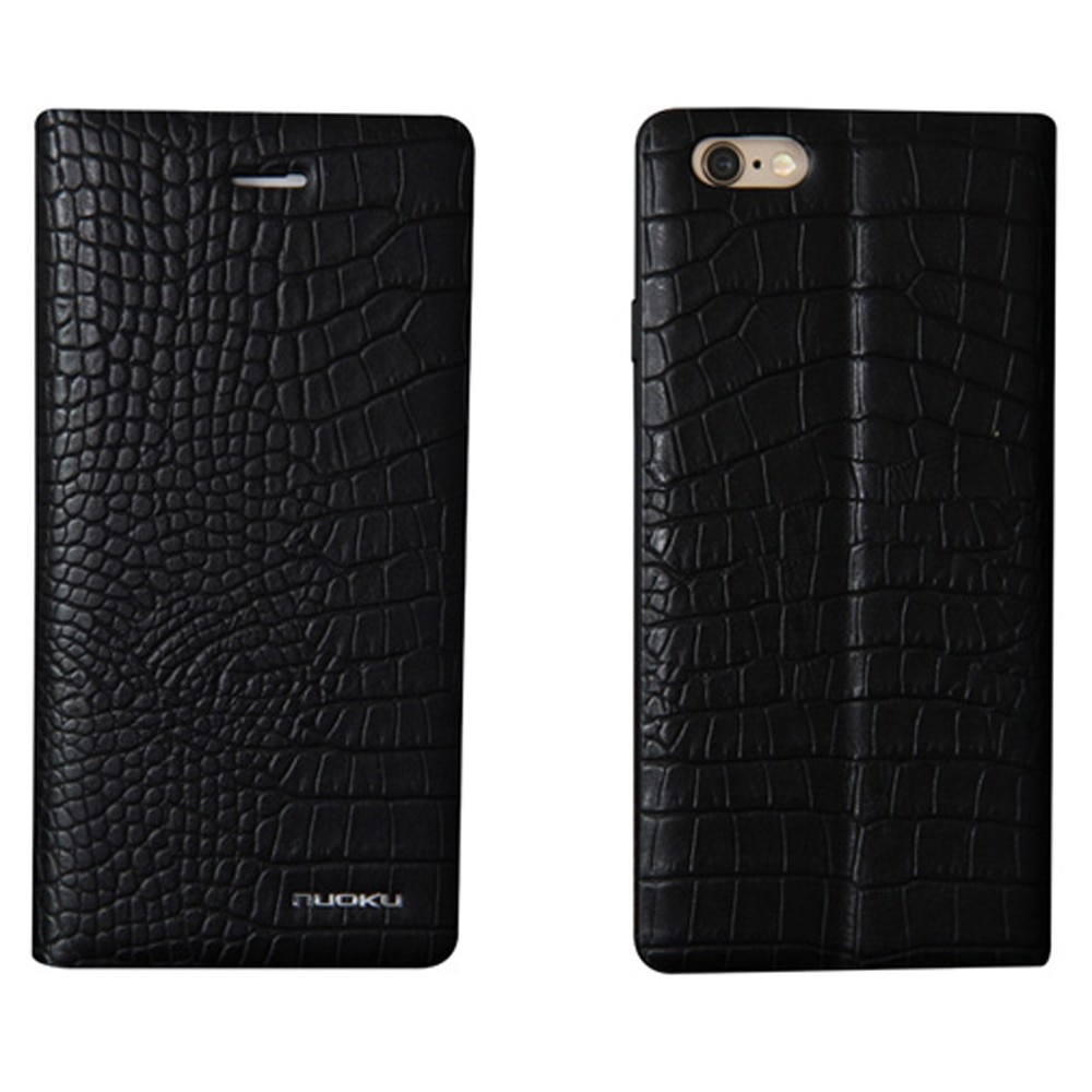 Husa flip Nuoku Croc, pentru iPhone 6 Plus, negru