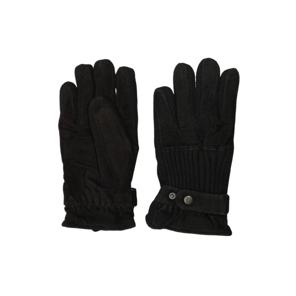 Manusi barbati, piele intoarsa, Onore, cu capsa, Negru