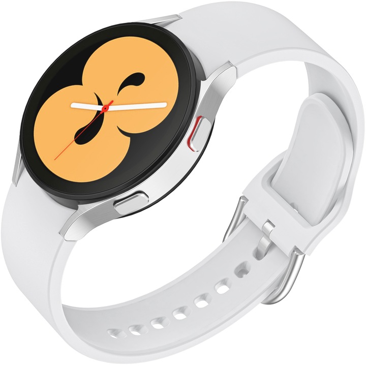 Curea silicon ZAFIT™, pentru smartwatch sau ceas cu latimea curelei de 20 mm, Alb