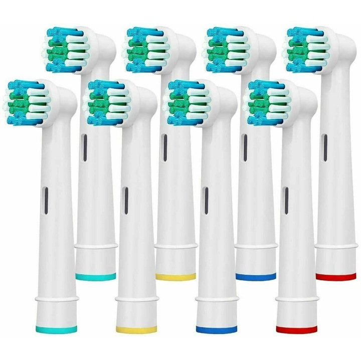OEM, Elektromos fogkefe fej készlet, 8 db pótfej, Oral B Braun készülékhez, Többszínű