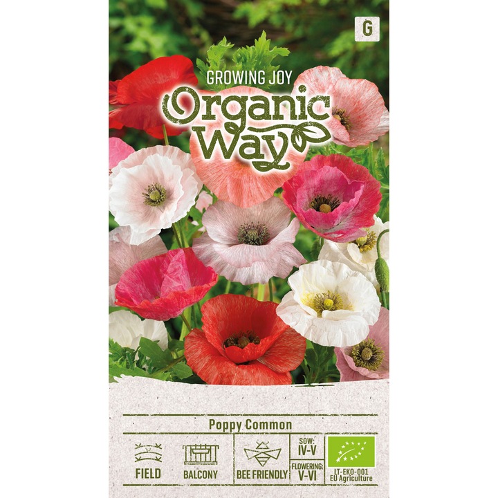 Seminte ecologice, Maci de gradina, Organic Way, plic, 0.5 grame