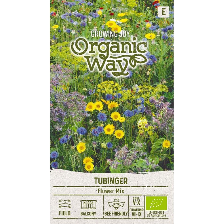 Seminte ecologice, Amestec de flori de gradina Tubinger, Organic Way, plic, 1 gram