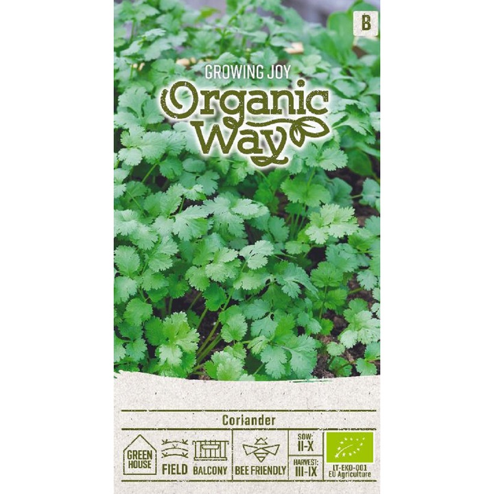 Seminte ecologice, Coriandru, Organic Way, plic, 3 grame