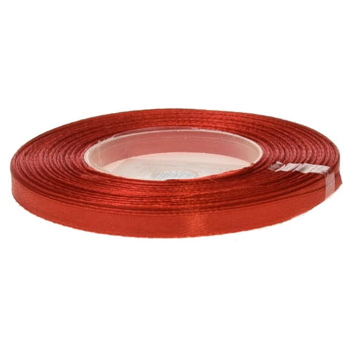 Panglica pentru cadouri, Satin, 6 mm, Rosu