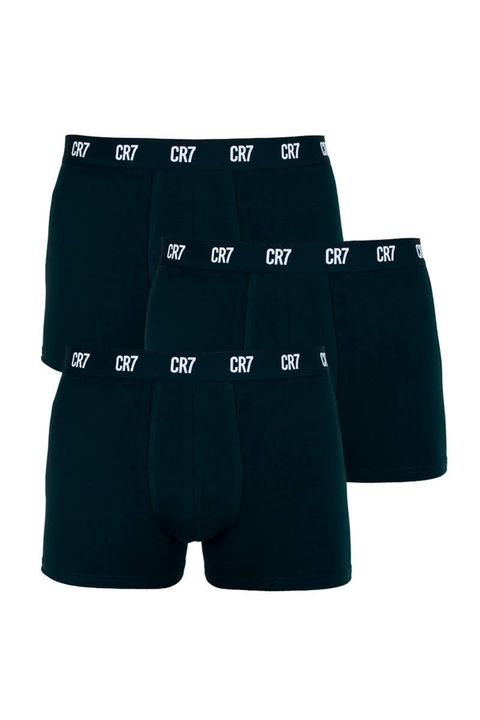 Set 3 perechi boxeri CR7, 69SLAM, Bumbac/Elastan, Negru, Negru