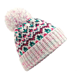 Caciula captusita Bobble din tricot, dama, roz Caciula captusita Bobble din tricot, dama, roz