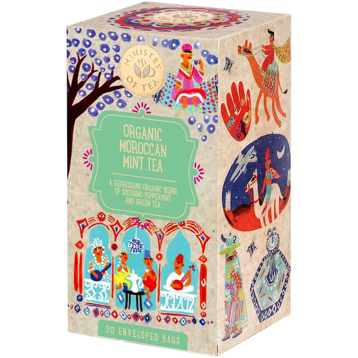 Чай Ministry of tea Organic Moroccan Mint Tea, 20 пликчета