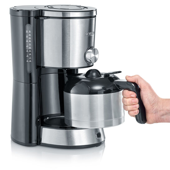 Cafetiera Severin KA 4845, putere 1000 W, recipient termic 1 L, 8 cesti, oprire automata, inox