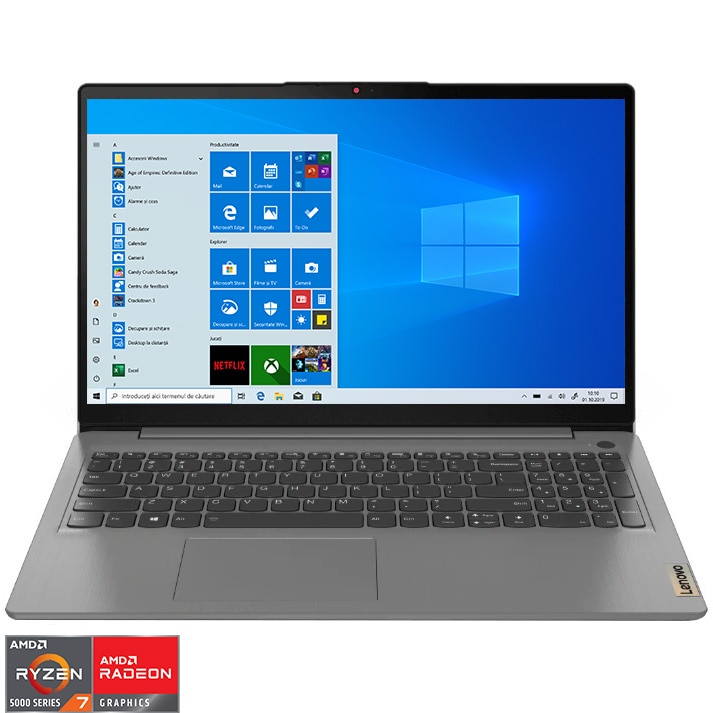 Laptop Lenovo IdeaPad 3 17ALC6 cu procesor AMD Ryzen 7 5700U, 17.3 ...