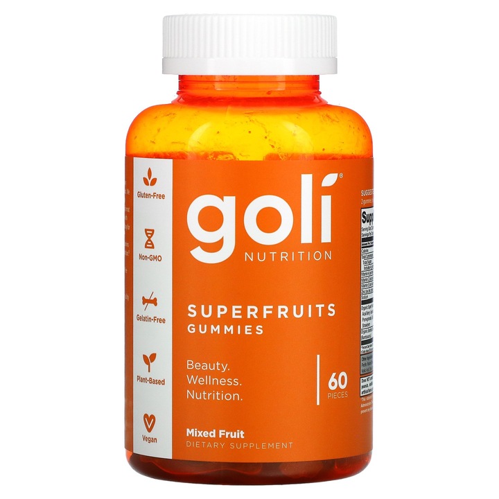 Supliment Alimentar Goli Nutrition Superfruits 60 jeleuri detoxifiere infrumusetare si slabire