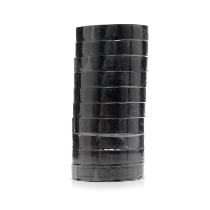 Kraft&Dele PVC szigetelőszalag készlet, 0,18 mm x 17 mm x 25 m, fekete, 10 db