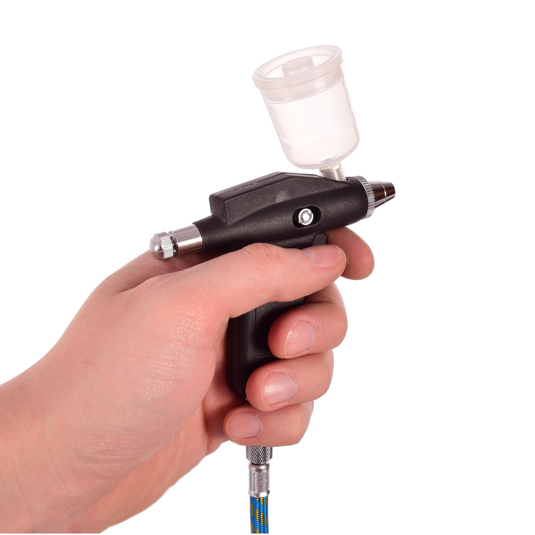 MASKO® Airbrush-set met compressor 4 bar incl. airbrush-pistolen | lakpistool complete set tattoo kunst schilderij | naalden & spuitmonden in accessoires | multifunctionele dubbele set met manomter en