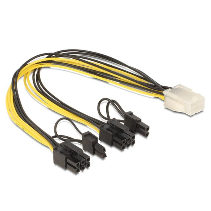 Sursa de alimentare cu 6 pini, Delock, Galben, PCI