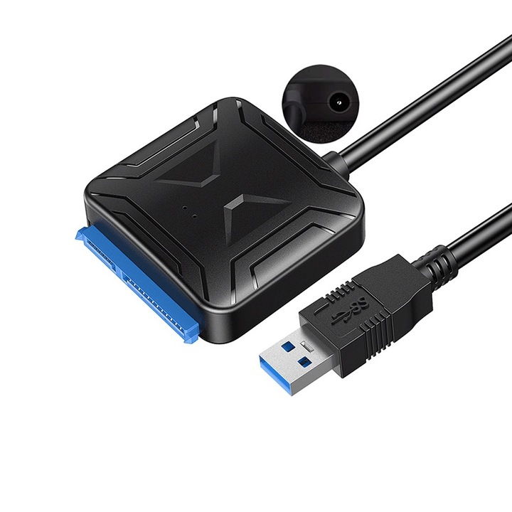 Cablu adaptor BOMSTOM, USB 3.0-SATA SSD/ HDD, 12V, Negru