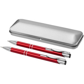 Set pix si creion mecanic, in cutie, Everestus, 20IAN1915, Rosu, Aluminiu, lupa de citit inclusa Set pix si creion mecanic, in cutie, Everestus, 20IAN1915, Rosu, Aluminiu, lupa de citit inclusa