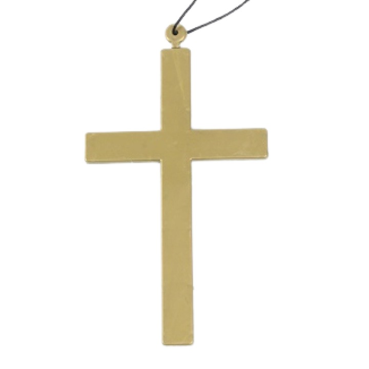 Műanyag kereszt, halloween kütyü, arany