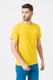 Nike, Tricou de bumbac cu broderie logo Sportswear Club, Galben, XL