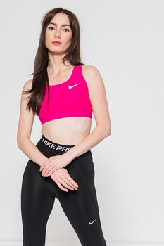 Nike - Тренировъчно бюстие Swoosh със средна поддръжка, Розов