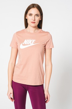 Nike - Тениска Essential Icon Futur с лого, Розово-оранжев