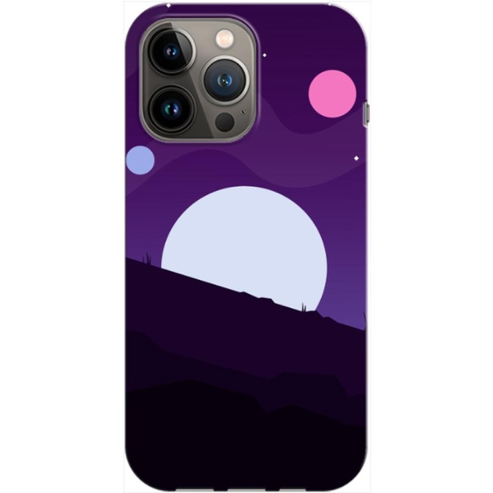 Husa compatibila cu Apple iPhone 13 Pro model Minimal Night, Silicon, TPU, Viceversa