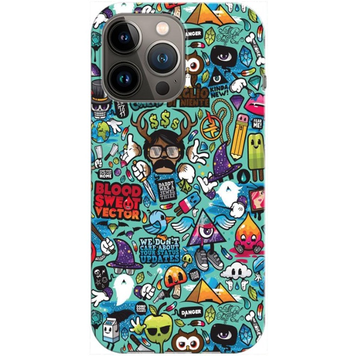 Husa compatibila cu Apple iPhone 13 Pro model Modern Graffity, Silicon, TPU, Viceversa