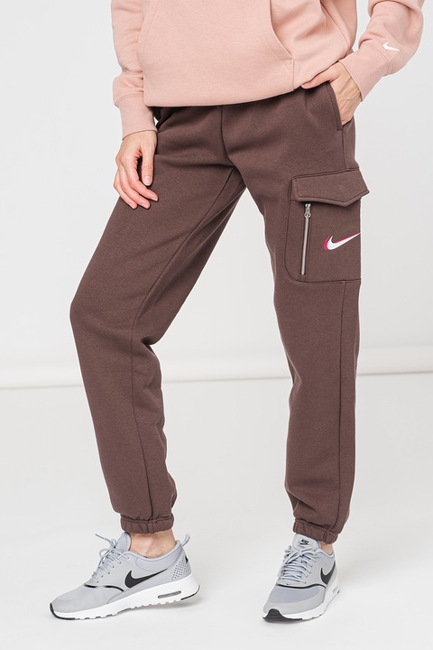 Nike, Спортен карго панталон Sportswear с връзка, Тъмнокафяв