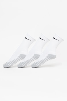 Nike - Унисекс дълги тренировъчни чорапи Everyday Max - 3 чифта, Бял/Сив