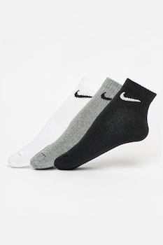 Nike - Унисекс фитнес чорапи Everyday Lightweight с Dri-FIT - 3 чифта, Черен/Бял/Тъмносив