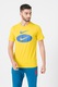 Nike, Tricou de bumbac cu logo Swoosh, Albastru royal, Galben sofran, 2XL