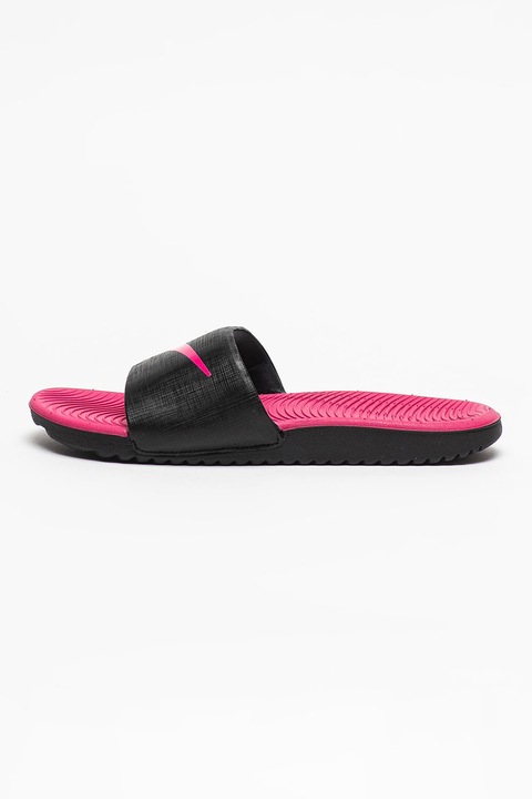 Nike, Papuci de cauciuc cu logo Kawa, Fucsia/Negru