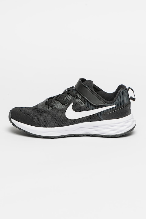 Nike, Мрежести спортни обувки Revolution 6 с велкро, Избеляло черно