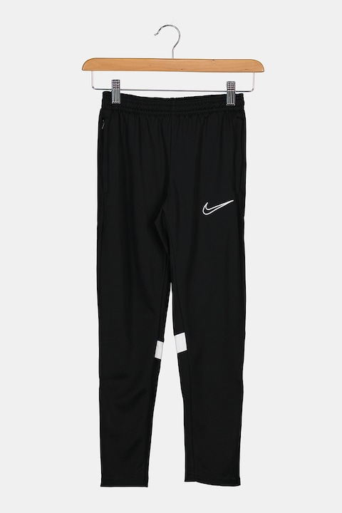 Nike, Футболен панталон Dri-Fit Academy с цепки с цип на глезените, Бял/Черен