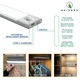 Комплект LED лампи за кухненски плот AVISARA със сензор за движение, USB C, сребърен