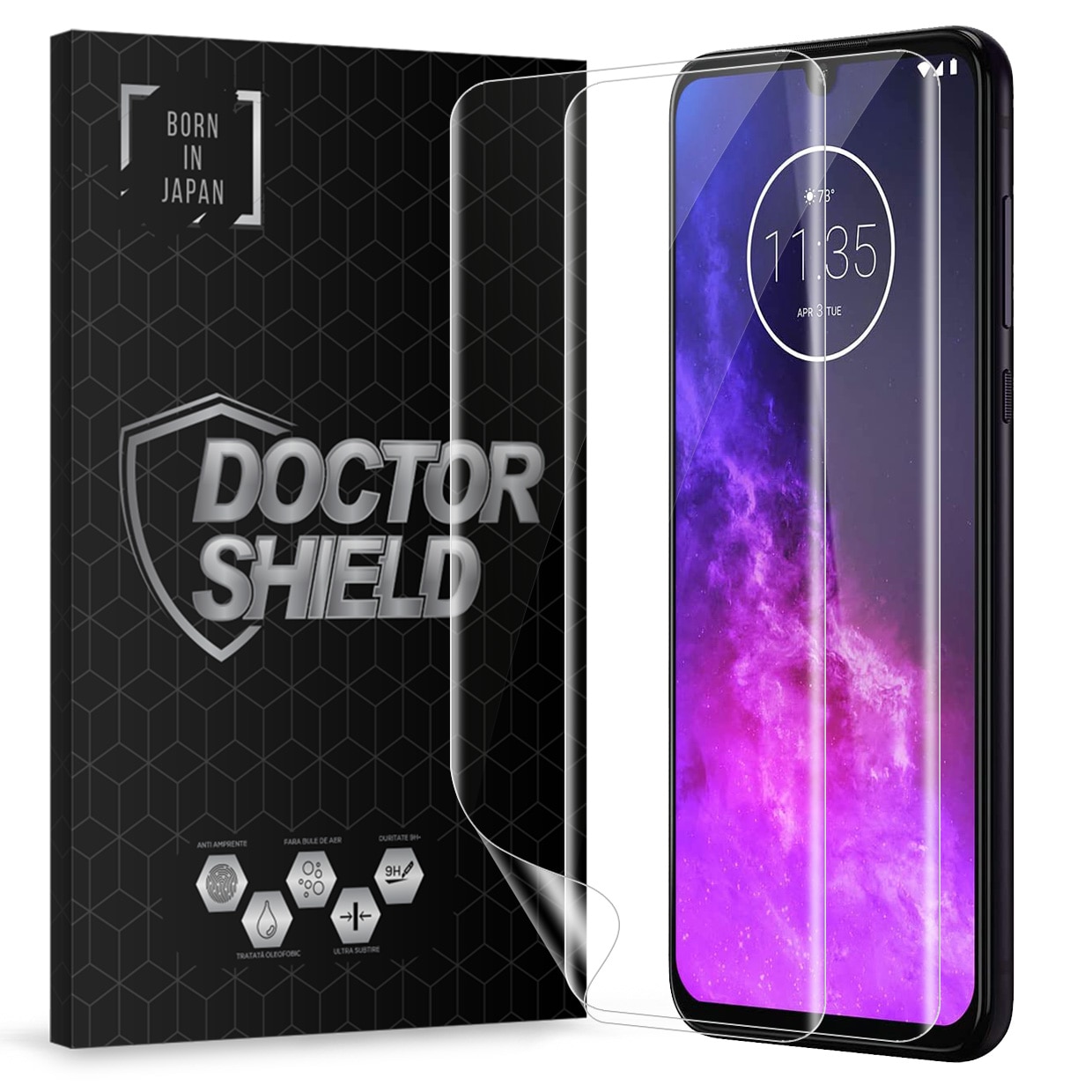 Set 2 Bucati Folie Silicon Dr Shield Compatibil Motorola Moto One Zoom Protectie Profesionala Ecran Full Cover Emag Ro