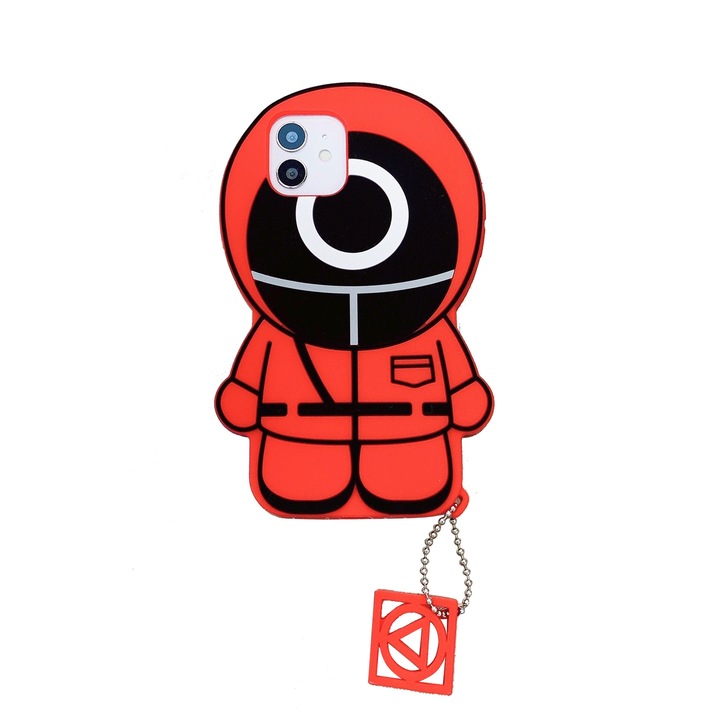 Carcasa pentru iPhone 13, Silicon, Model personaj, Rosu