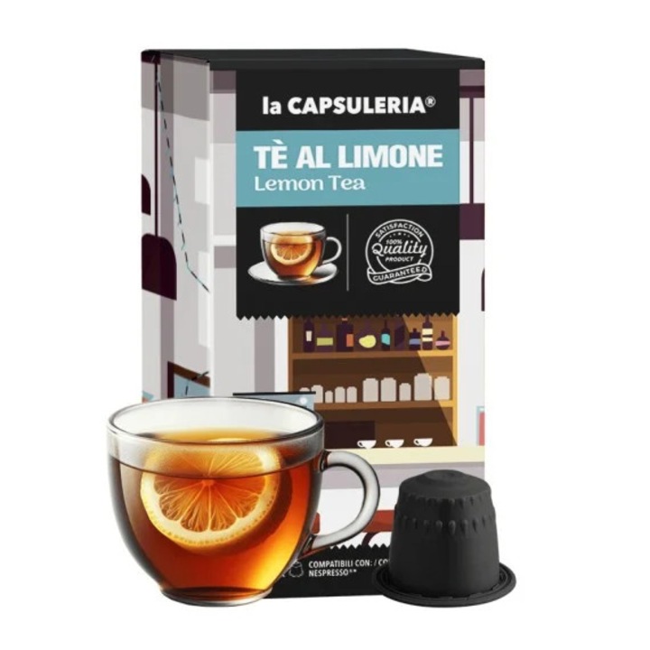 Capsule Ceai de Lamaie Dulce La Capsuleria, 10 capsule, compatibile cu Nespresso