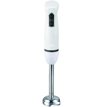 Blender Vertical Rosberg R51112DS, 200W, 2 trepte, Atasament inox, Alb