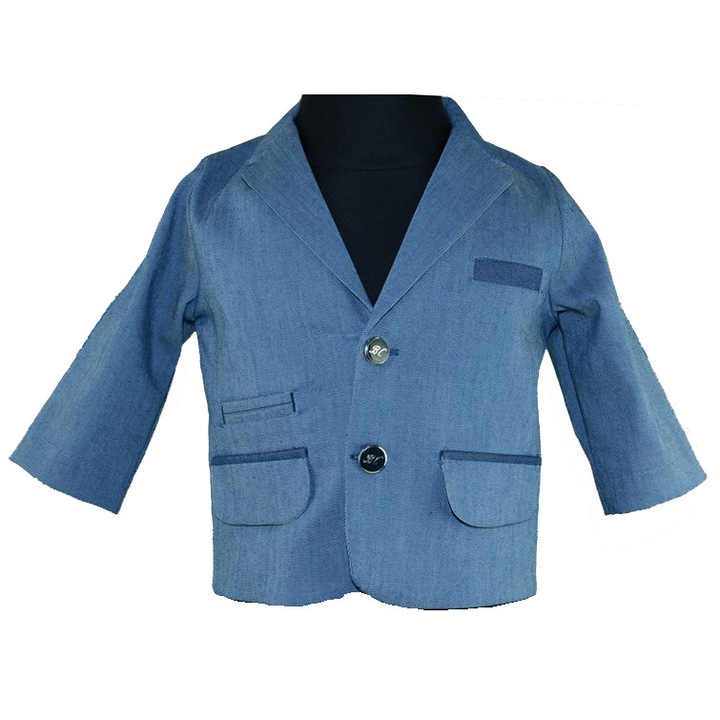 Sacou elegant pentru baieti Mini Junior SCMini SCNN5-AL-68, Albastru 68 CM