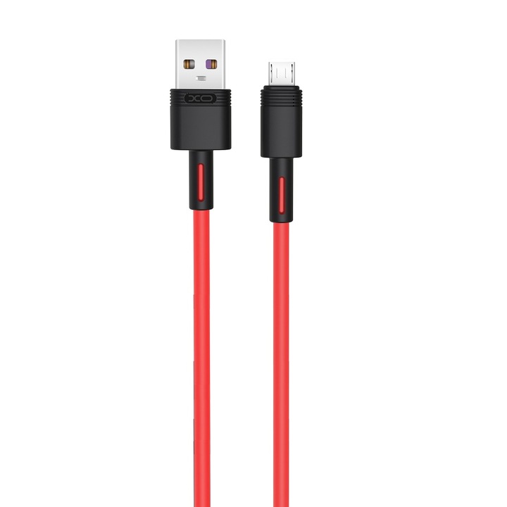 Cablu pentru incarcare si transfer de date XO NB-Q166, USB/MICRO-USB, 5A, 1 m, Rosu