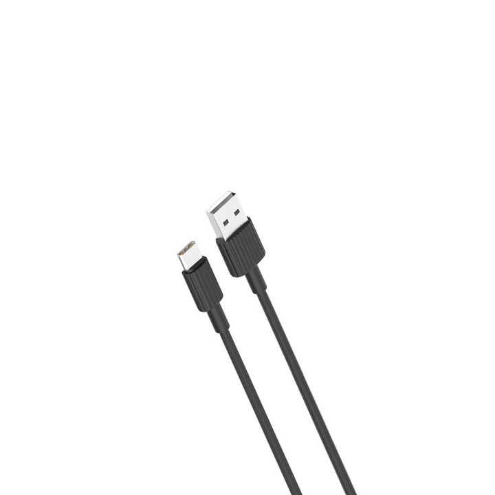 Кабел за зареждане и пренос на данни XO NB156, USB/USB Type-C, 2.4A, 1 m, Черен