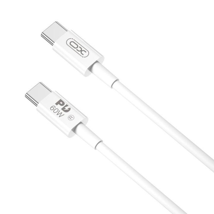 Кабел за зареждане и Data XO NB-Q190B, 2X USB TYPE-C, 3A, 60W, 2M, Бял