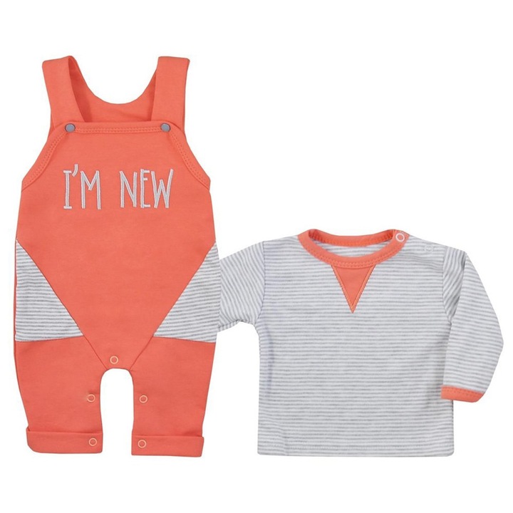 Комплект от 2 части гащеризон и блуза за деца Koala I'm New 08-362, Корал 62 СМ