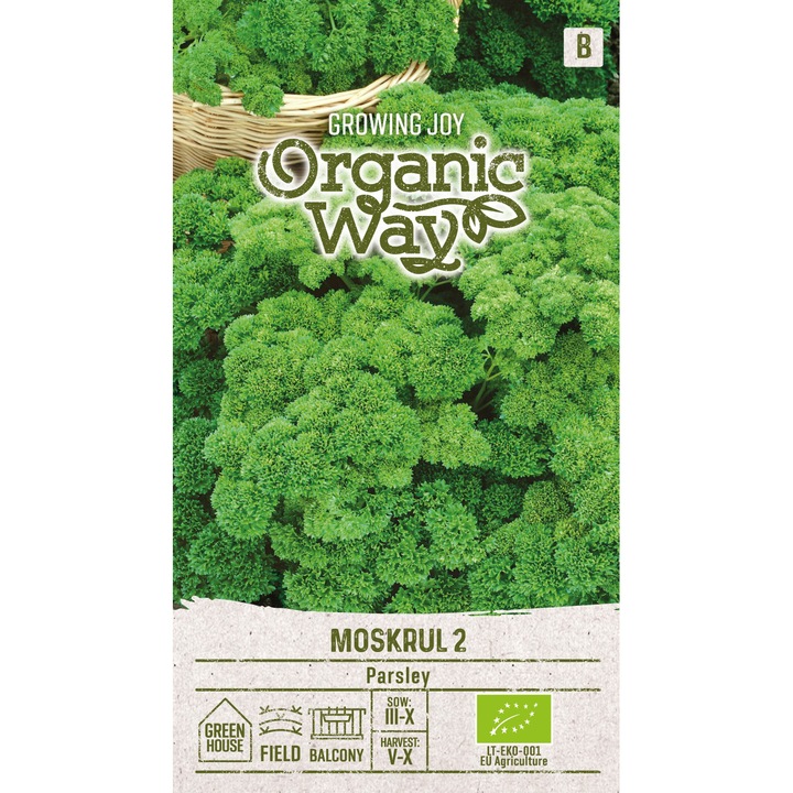 Seminte ecologice, Patrunjel Moskrul 2, Organic Way, plic, 2 grame