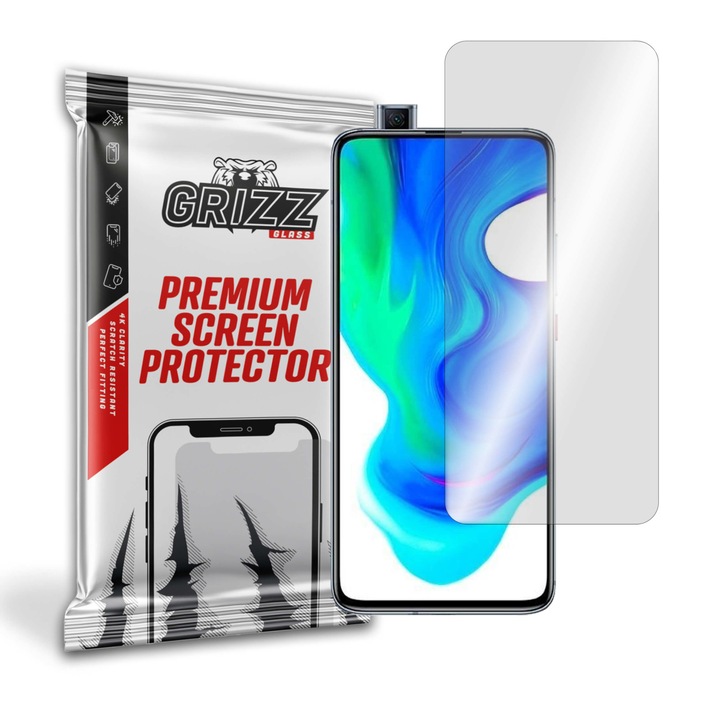 Folie de protectie Grizz Glass, Sticla hibrida, Compatibil Xiaomi Poco F2 Pro 5G, Transparent