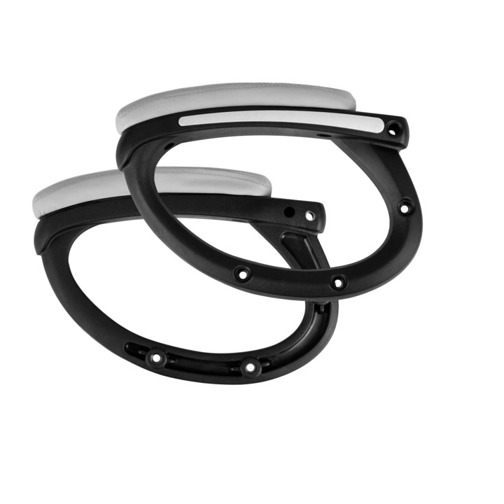 Set 2 cotiere pentru scaun de birou DacEnergy©, material rezistent, 8 dopuri de mascare, gri