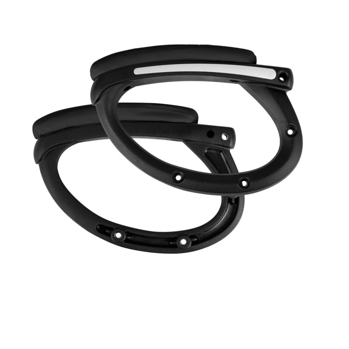 Set 2 cotiere pentru scaun de birou DacEnergy©, material rezistent, 8 dopuri de mascare, negru