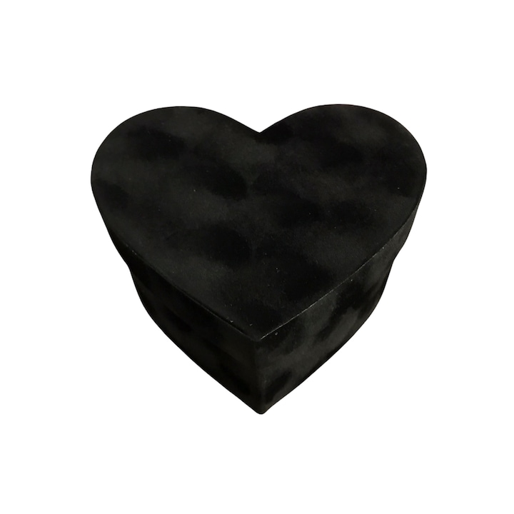 Gentelo díszdoboz, "365 ok, amiért szeretlek", román nyelvű, bársony szív, 25 cm, fekete