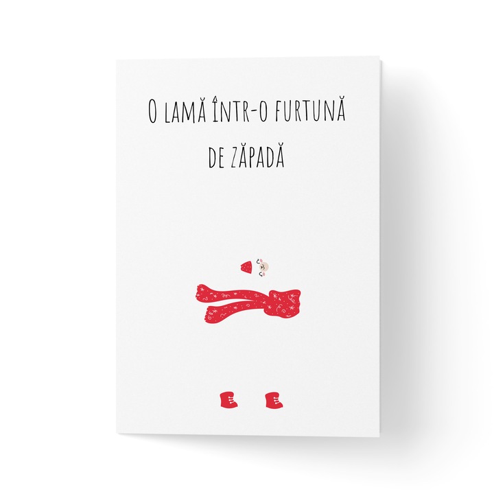 Felicitare de Craciun cu plic, hartie texturata premium - lama invizibila